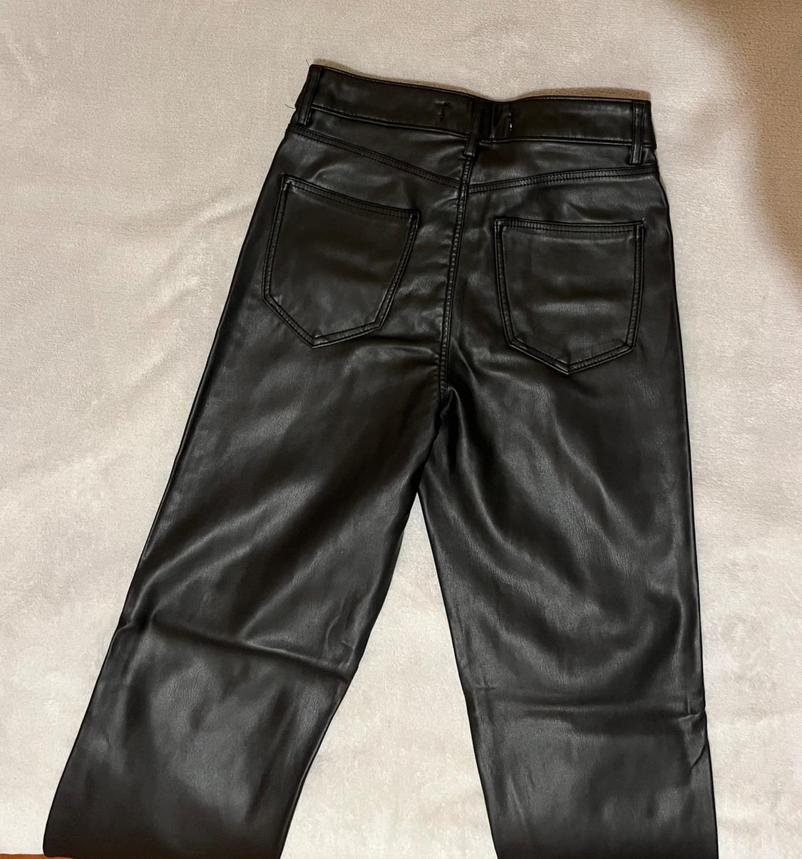 STRAIGHT FIT LONG LENGTH FAUX LEATHER TROUSERS - Image 5