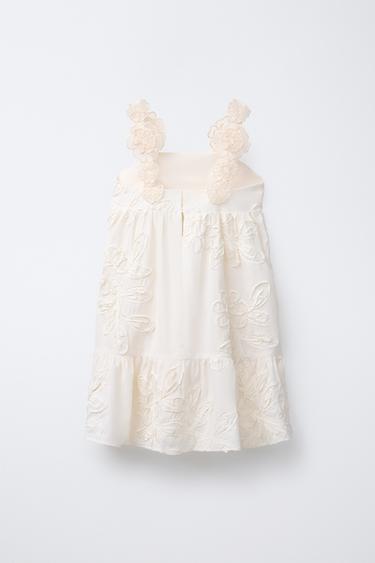 ROBE FLEURS BRODÉES - Écru de Zara - Image 1
