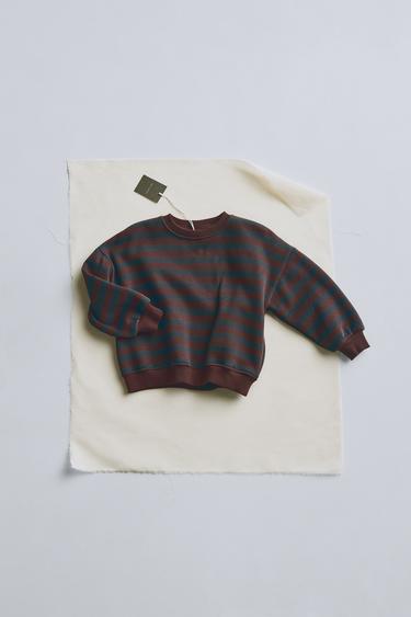 Zara TIMELESZ – STRIPED SWEATSHIRT - Chocolate - Image 0