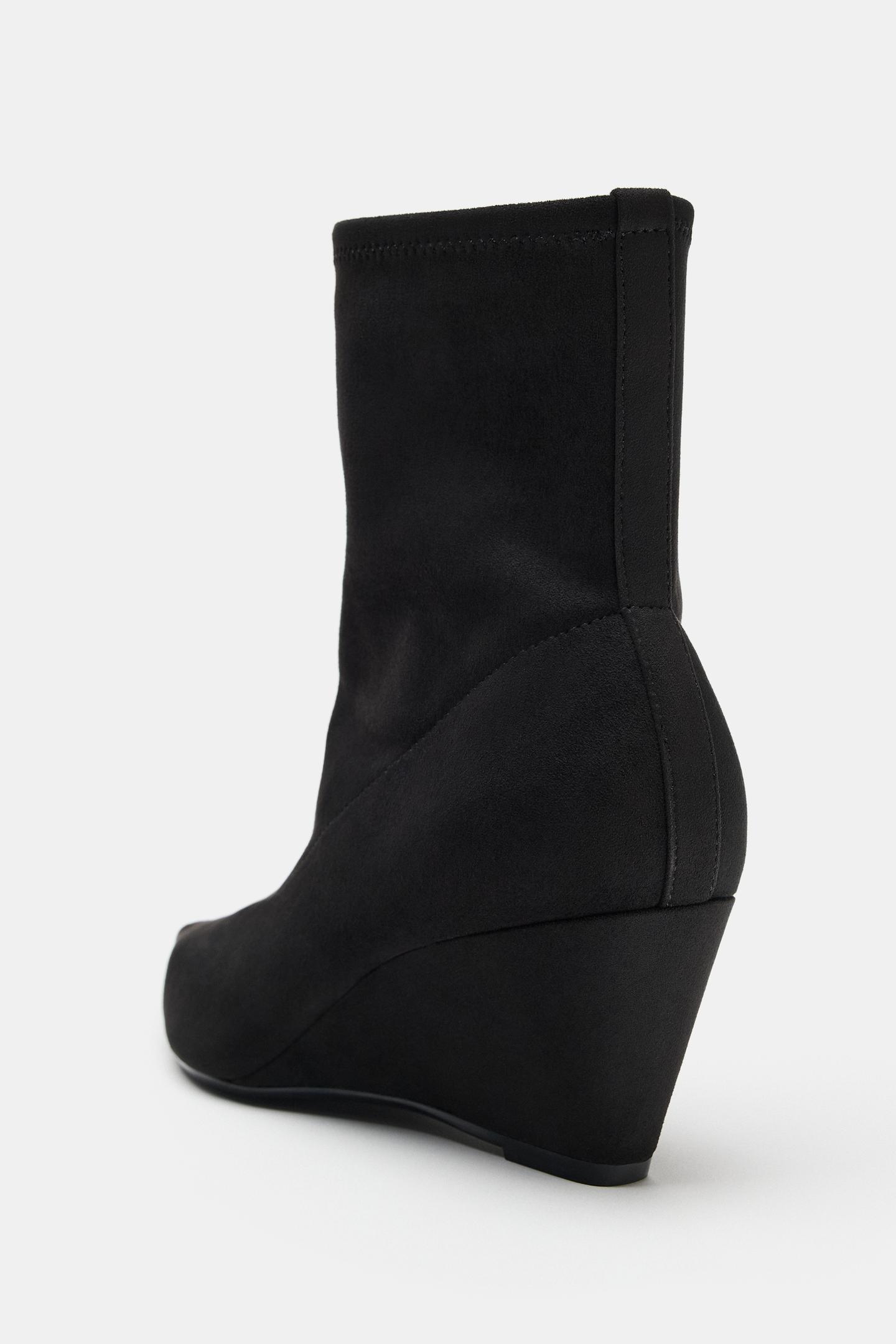 Женские ботинки Zara Wedge Ankle, цвет: Чёрный — фото 7