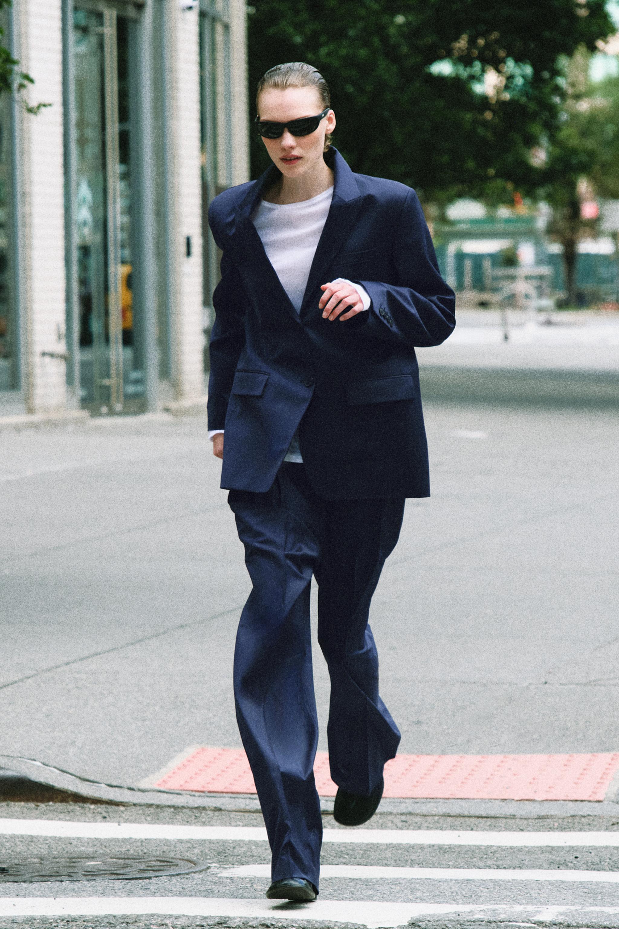 Zara ZW COLLECTION DÜZ KESİM YÜN KARIŞIMLI BLAZER