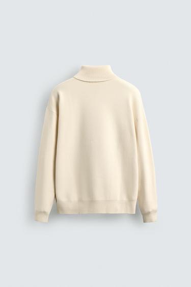 SOFT HIGH NECK SWEATER - Oyster-white by Zara - Image 7