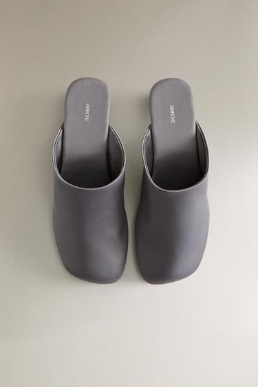 SATEEN HEELED MULES - Grey by Zara - Image 2
