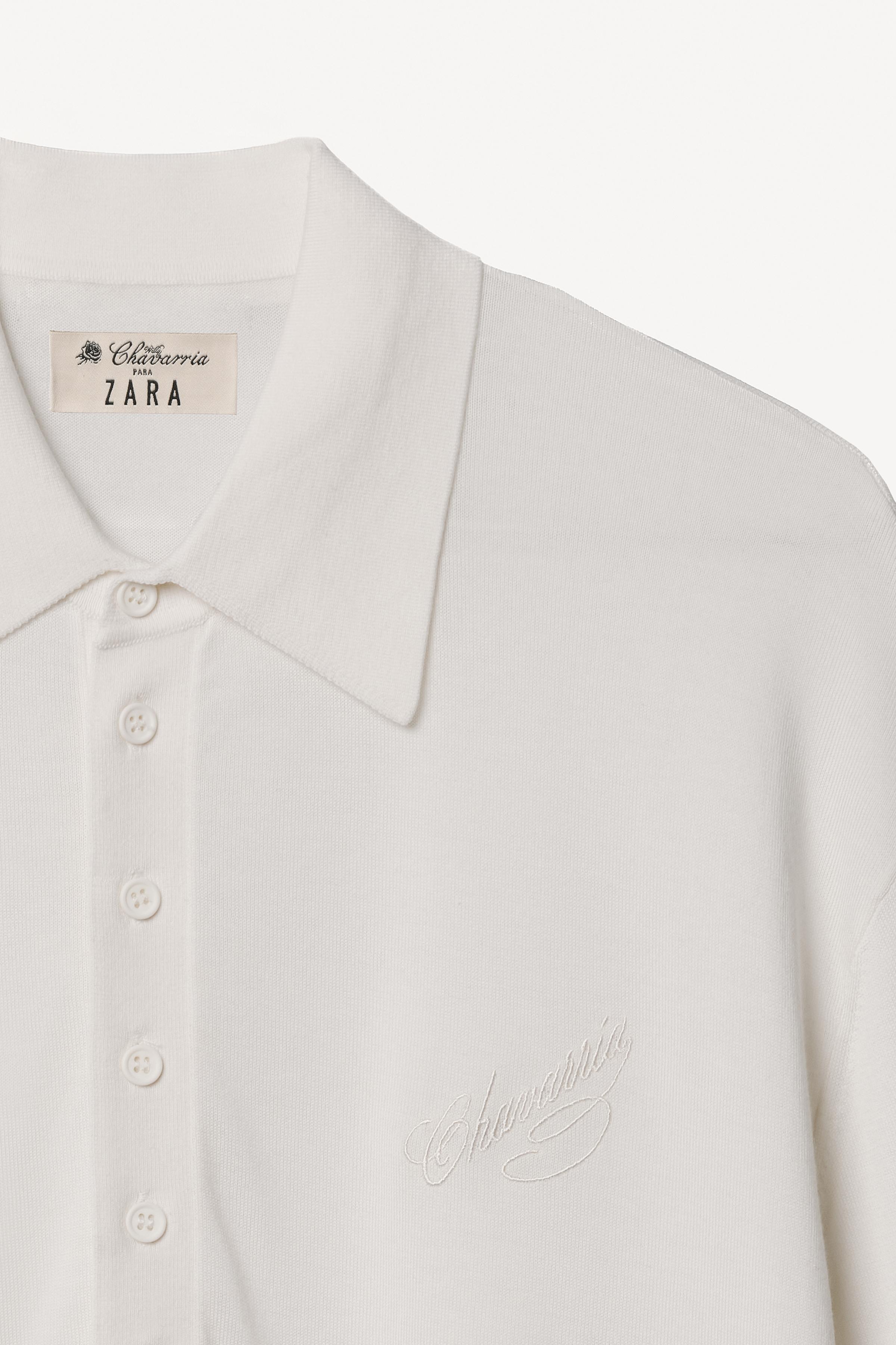 WILLY CHAVARRIA X ZARA LYOCELL BLEND KNIT POLO SHIRT - Black