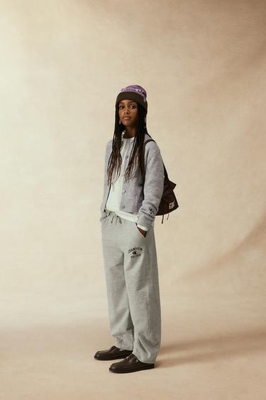 Zara PATCH KNIT CARDIGAN CHAMPION ® X ZARA - Gray marl