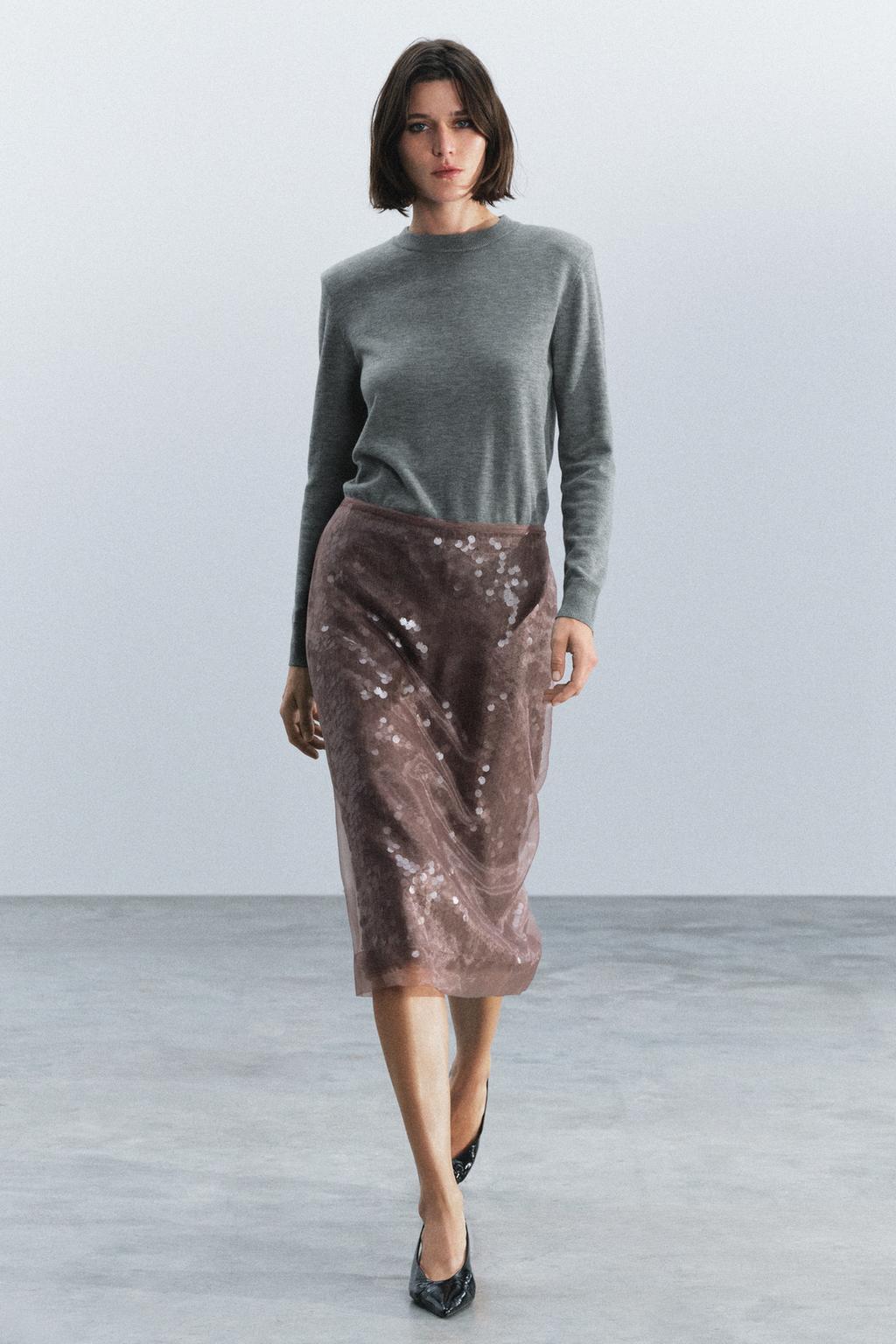 ZW COLLECTION SEQUIN MIDI SKIRT