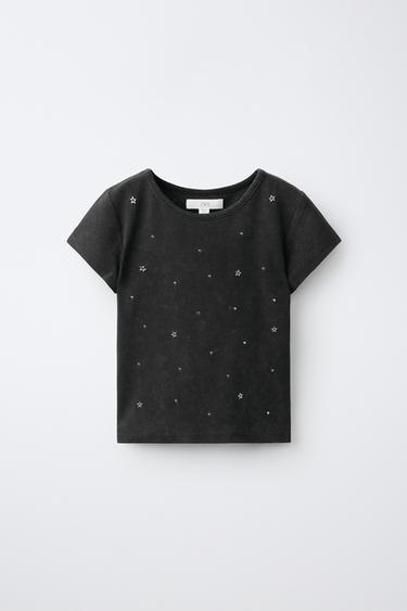 STUDDED STAR T-SHIRT — Anthracite grey 1