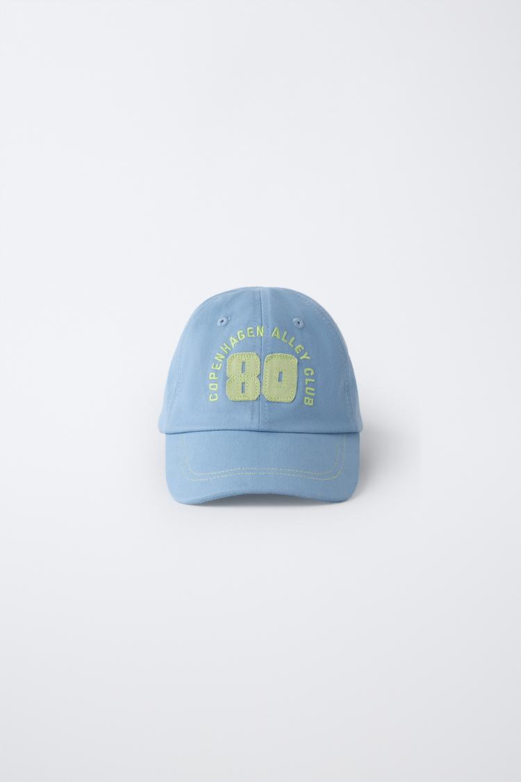 VARSITY EMBROIDERED CAP — Light blue