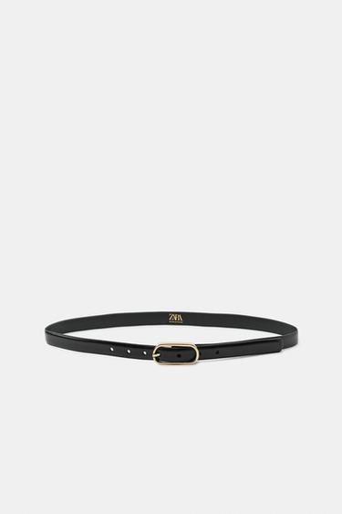 CINTO DE COURO 100% COM FIVELA METÁLICA - Preto da Zara