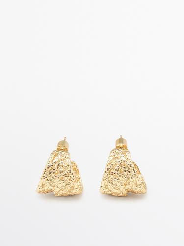 Pendientes aro textura trenzada - Dorado de Zara - Imagen 0