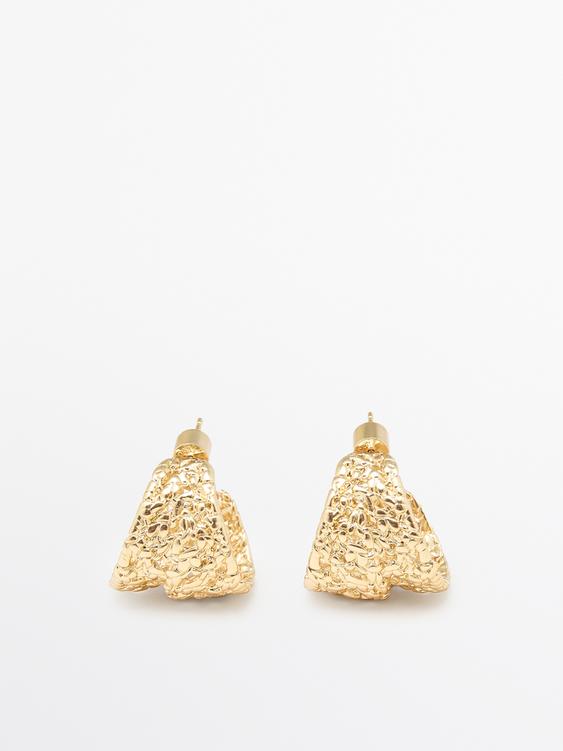 Braided textured hoop earrings from Zara - $70