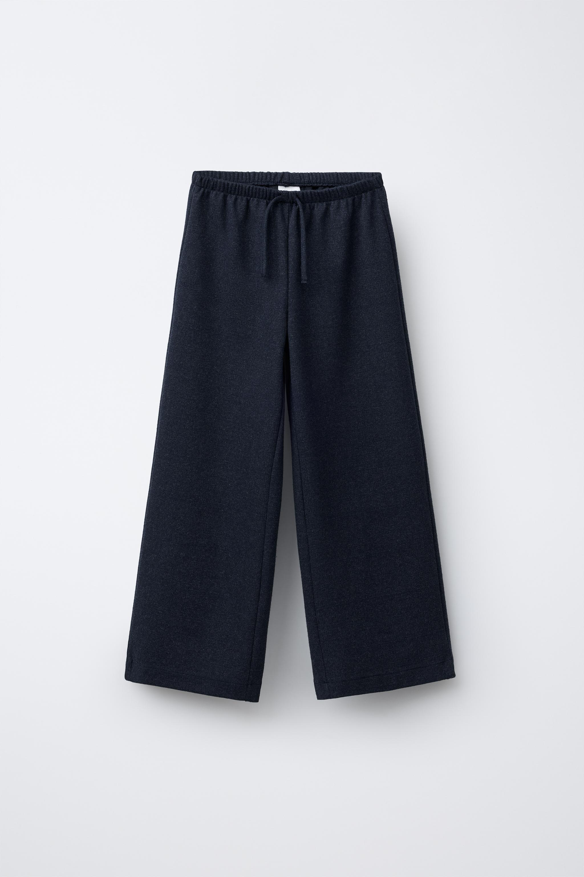 JACQUARD WIDE LEG PANTS - Navy blue | ZARA United States