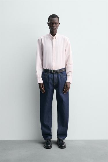 CAMISA OXFORD RAIAS - Rosa de Zara