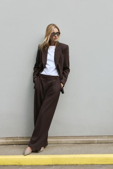 STRAIGHT-LEG DARTED TROUSERS - Brown by Zara - Image 2