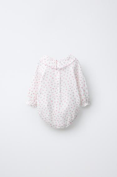 BODY TEXTURÉ À FLEURS - Blanc cassé de Zara - Image 1