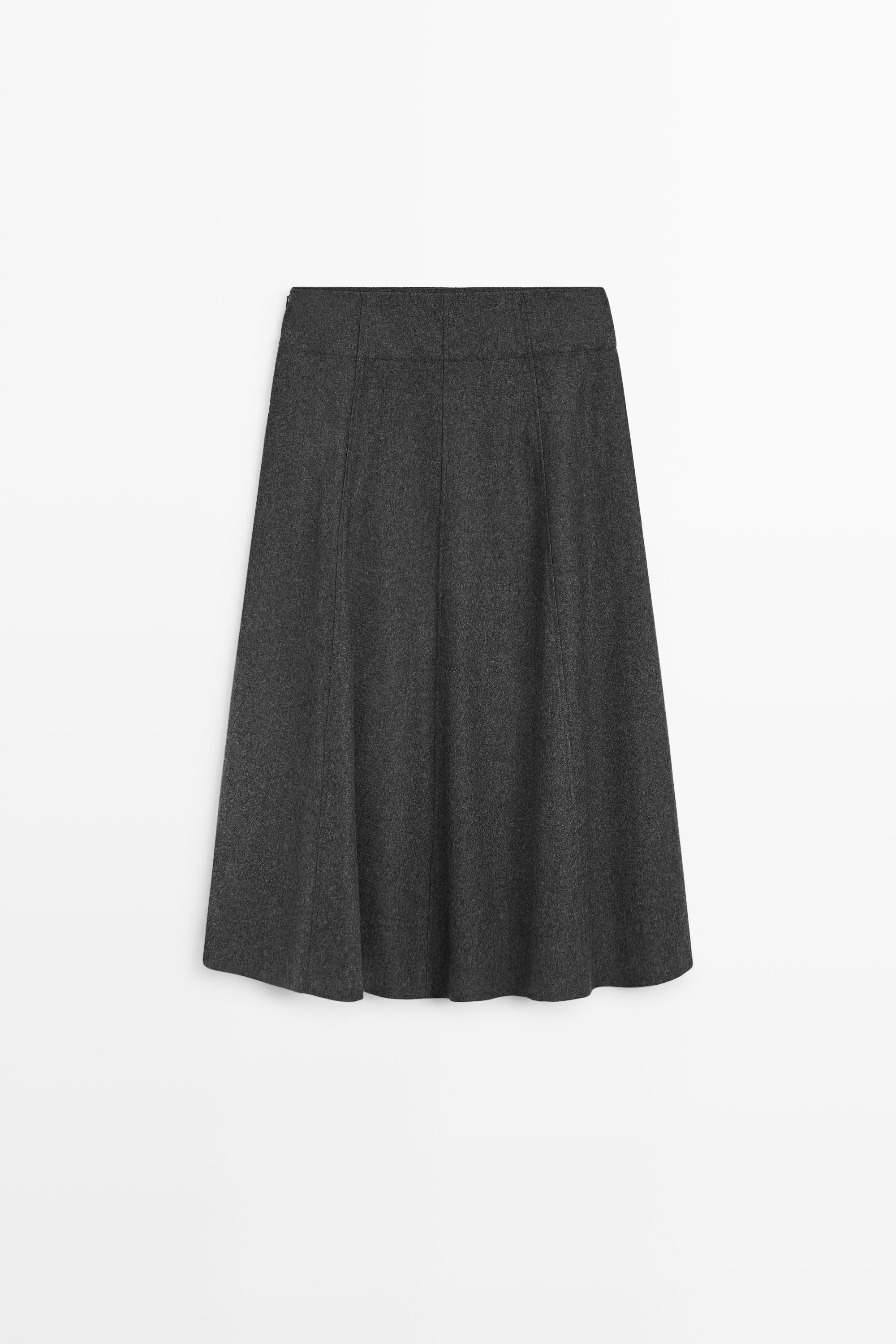 Flared midi skirt with pocket detail