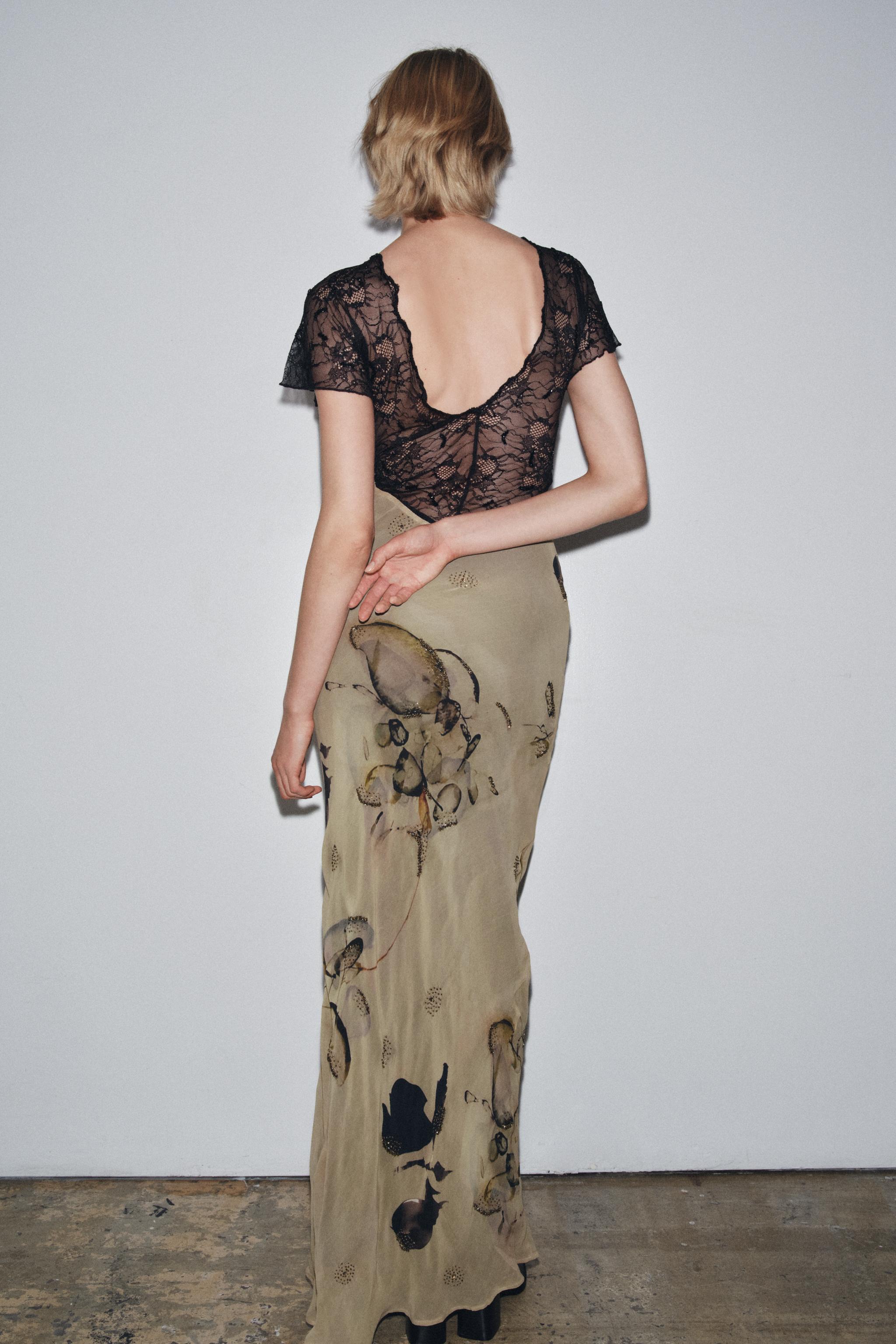 ROBE IMPRIMÉE DENTELLE FANTAISIE