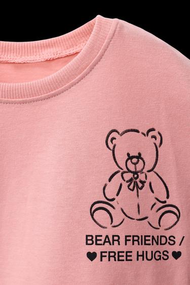 Zara ANIMAL PRINT T-SHIRT - Dark pink