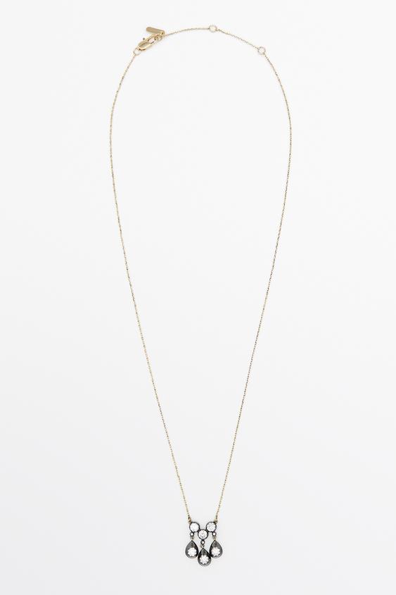Zara Shimmery stone necklace - Golden - Image 0