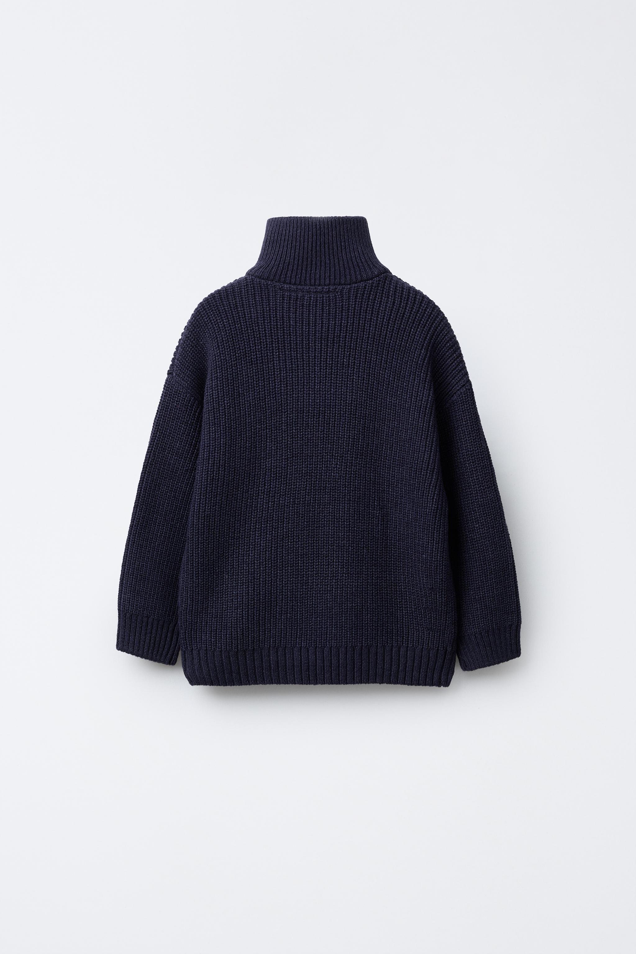 ZIPPER KNIT SWEATER - Blue marl | ZARA Canada