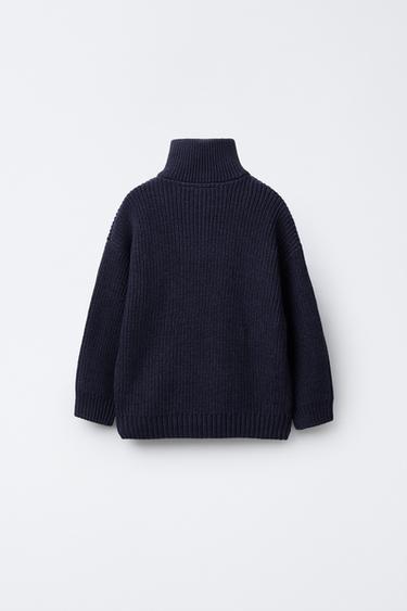 ZIP-UP KNIT SWEATER - Blue marl by Zara - Image 1