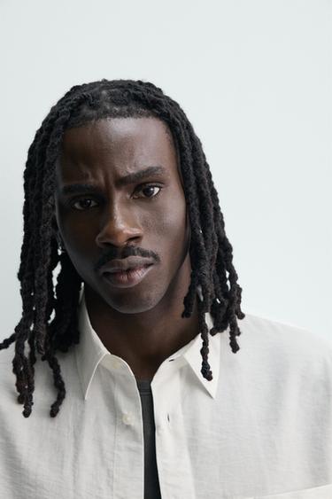 CHEMISE COUPE BOXY À POCHE - Blanc de Zara - Image 4