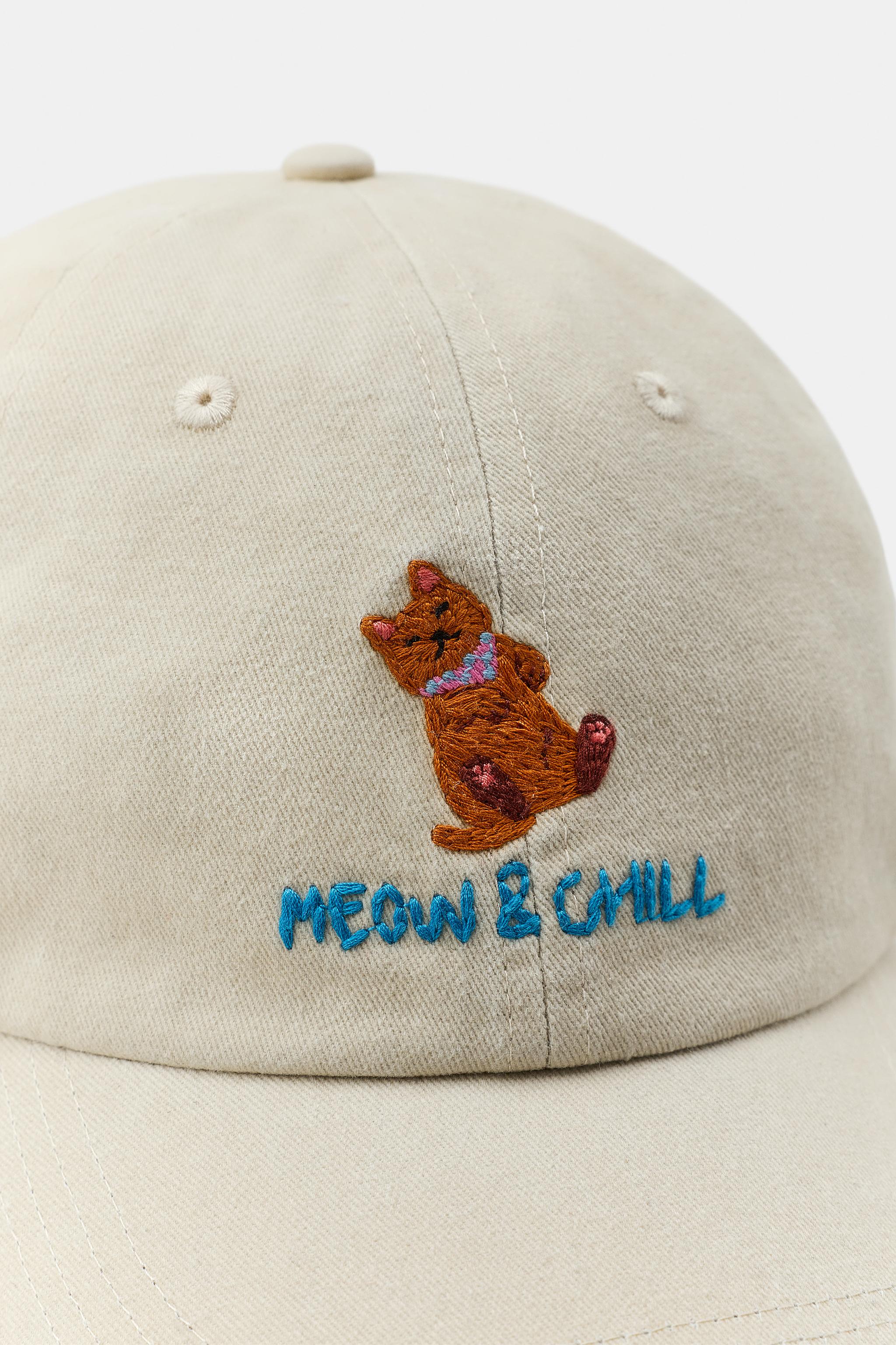CASQUETTE SERGÉ BRODERIES CHAT