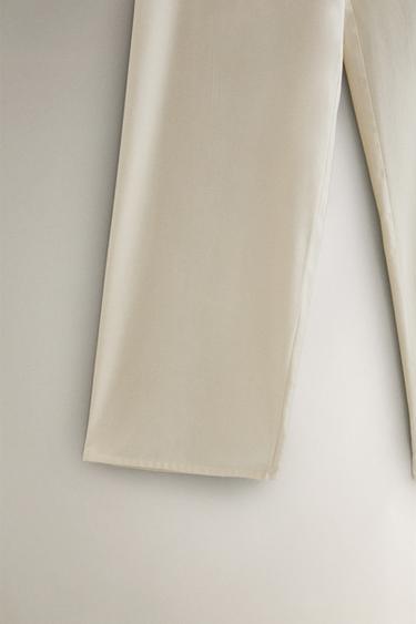 LONG FLANNEL TROUSERS - Ecru by Zara - Image 2