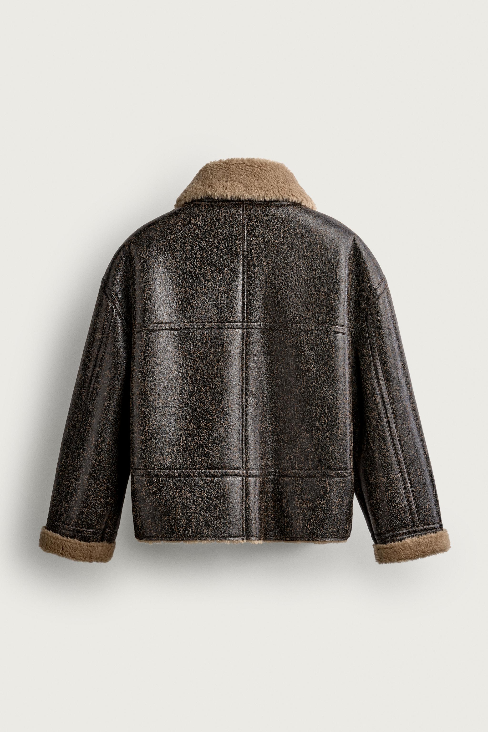 BLOUSON COUPE DÉCONTRACTÉE EN MATIÈRE SYNTHÉTIQUE