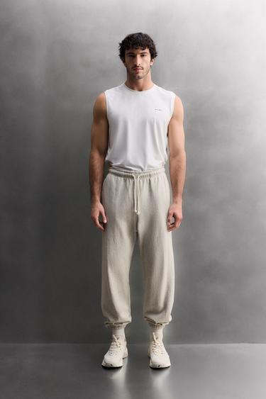 REGULAR FIT TRAINING JOGGERS - Grey marl by Zara