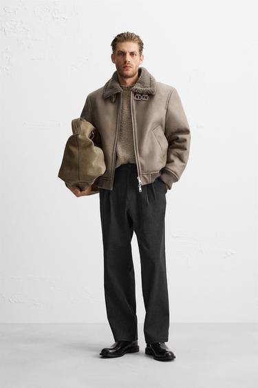 DOUBLE-FACED LEATHER EFFECT JACKET - Light green by Zara - Image 0