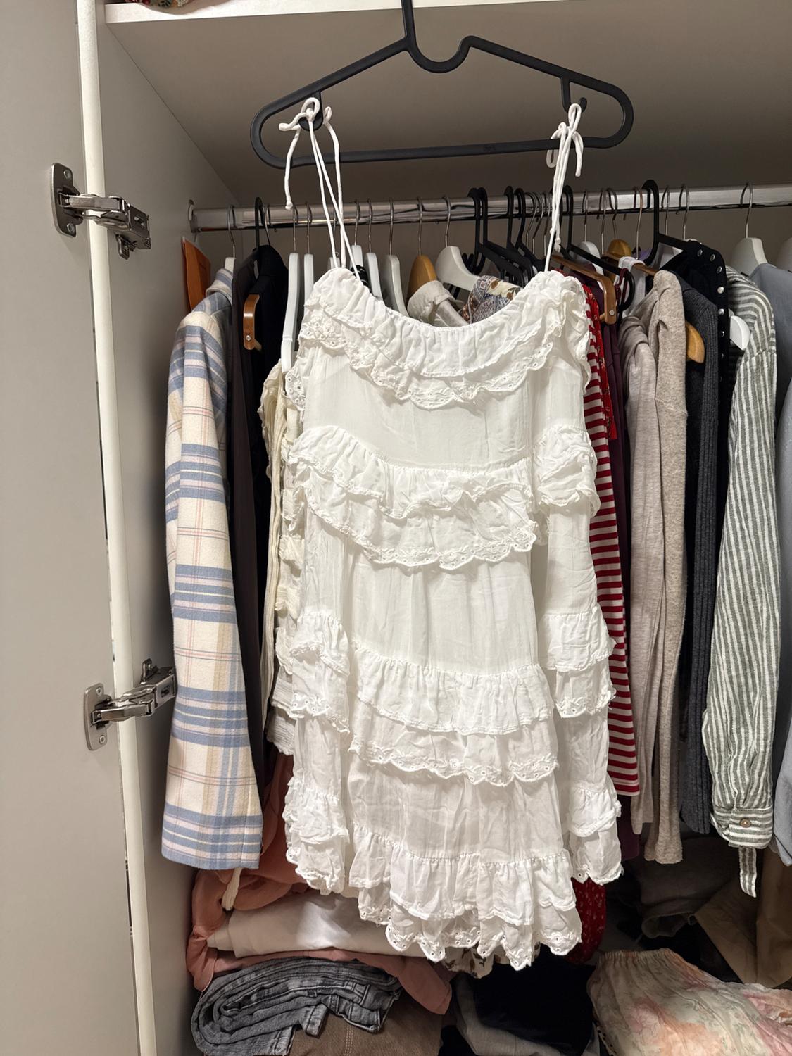 WHITE RUFFLE DRESS - Image 4