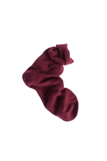 RIBBED SOCKS - Maroon by Zara