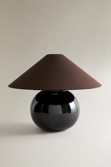 STONEWARE AND LINEN TABLE LAMP - Brown by Zara - Image 0