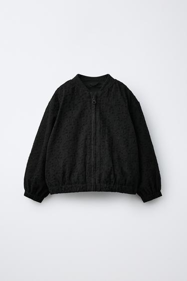 刺繍入りジャケットブラックZaraの刺繍入りジャケット - ブラック