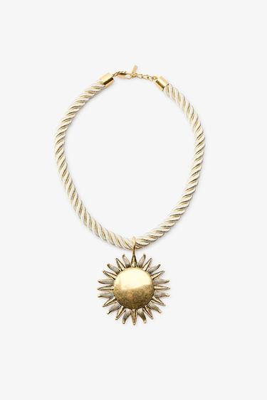 Zara SUN CORD NECKLACE - Golden