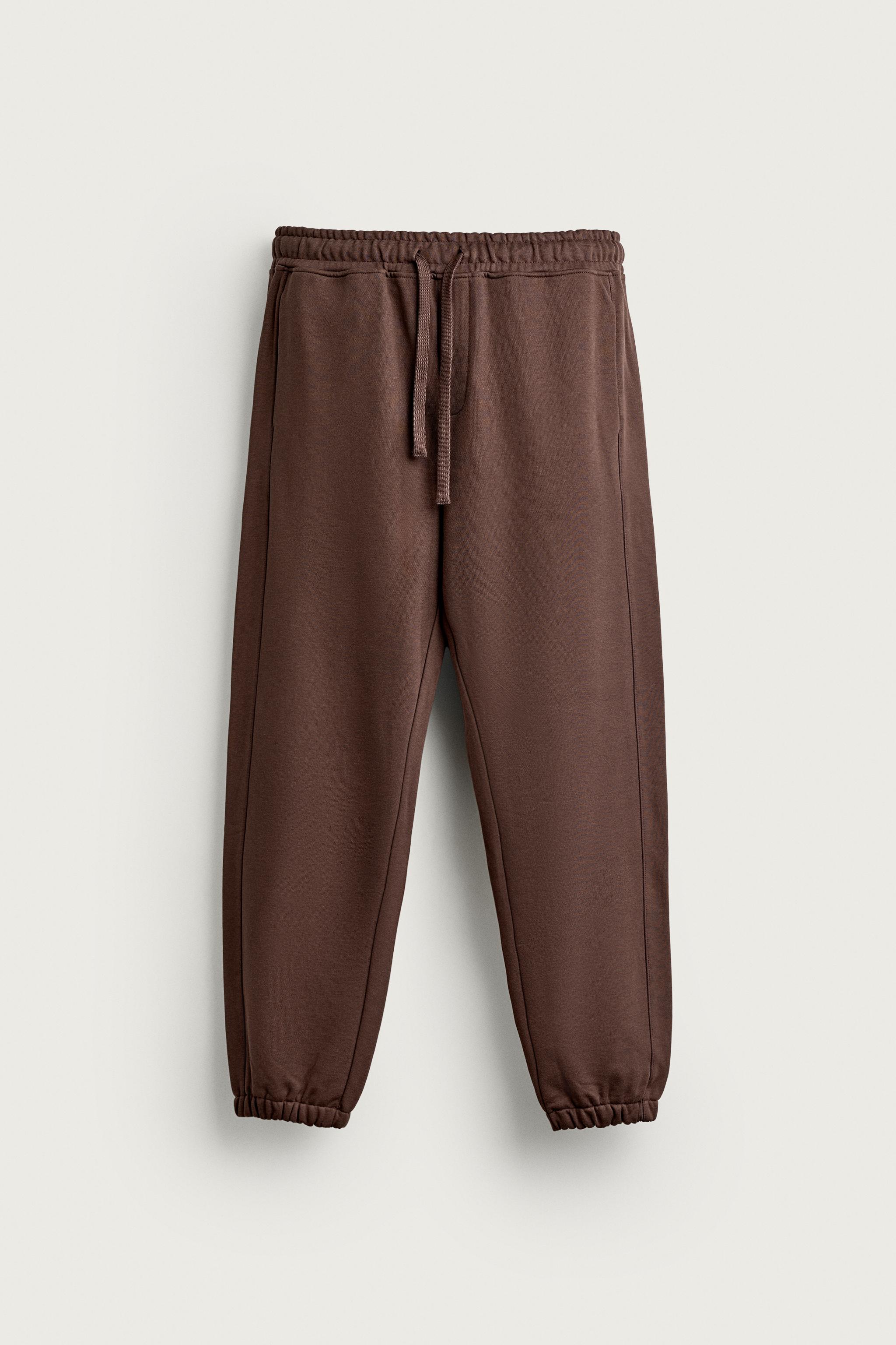 BASIC JOGGER PANTS — Brown