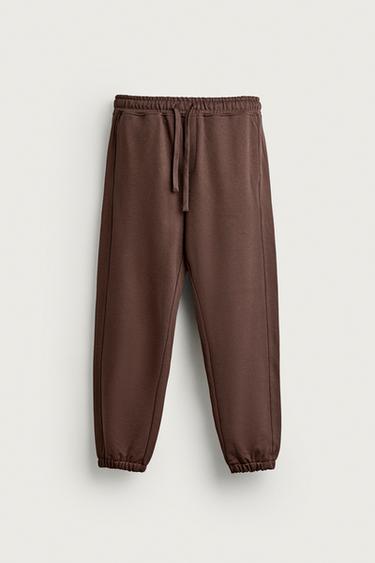 BASIC JOGGING TROUSERS - Brown by Zara