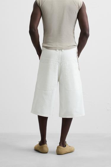 BERMUDA EN DENIM COUPE OVERSIZE - Blanc de Zara - Image 2