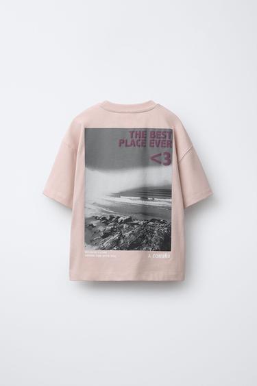 A CORUÑA PRINT T-SHIRT - Pale pink by Zara - Image 1