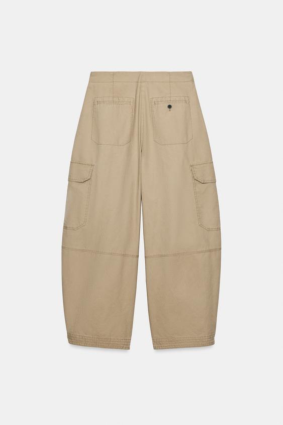 PANTALON CARGO ZW COLLECTION - Marron / Taupe de Zara - Image 7