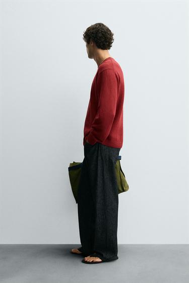 PULL COUPE DÉCONTRACTÉE STRUCTURÉ - Rouge de Zara - Image 3