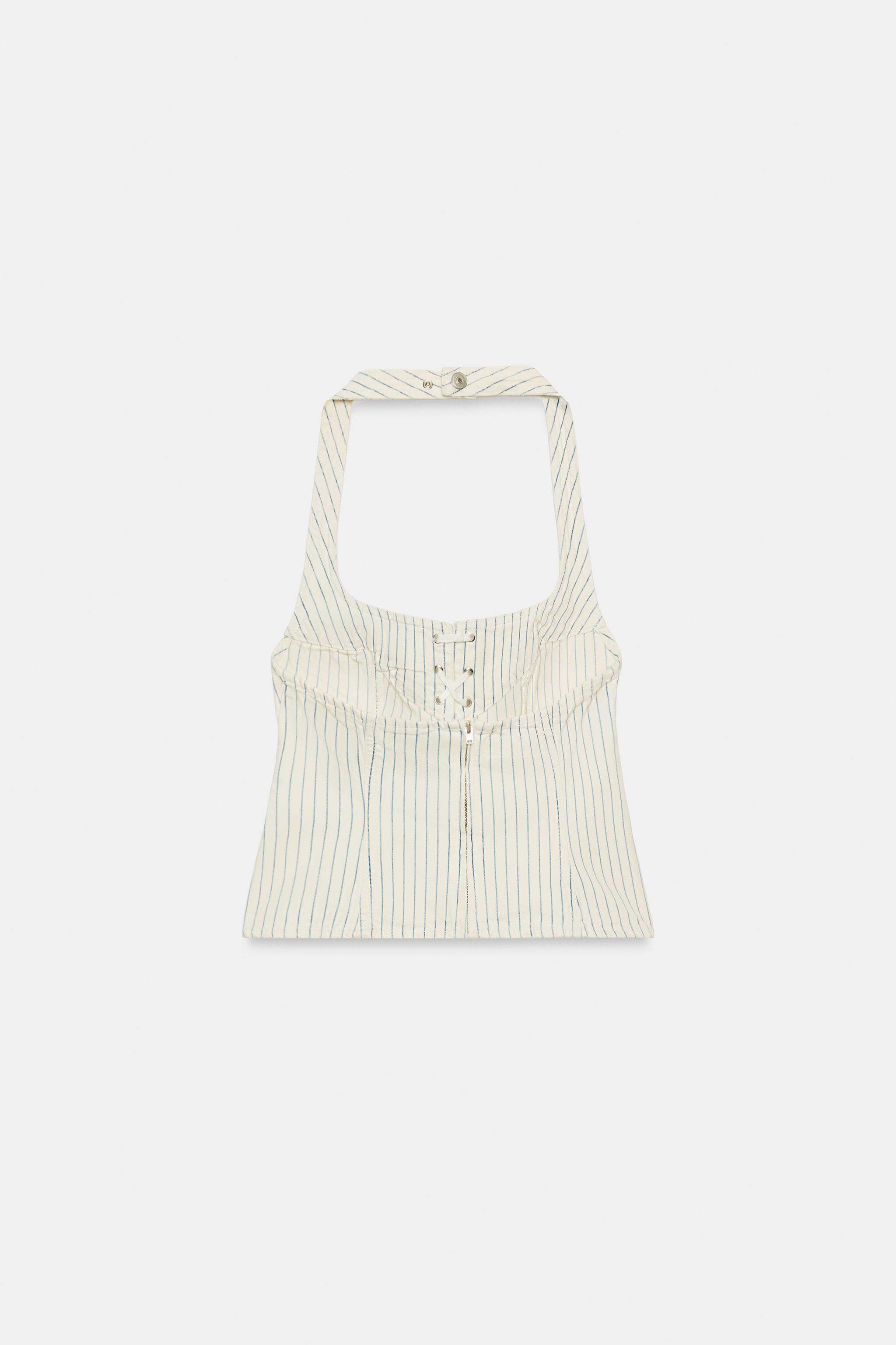 TOP HALTER À RAYURES