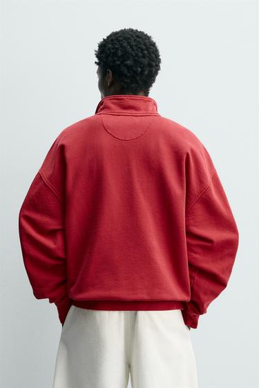 SWEAT POLO BIMATIÈRE WAFFLE - Rouge foncé de Zara - Image 2