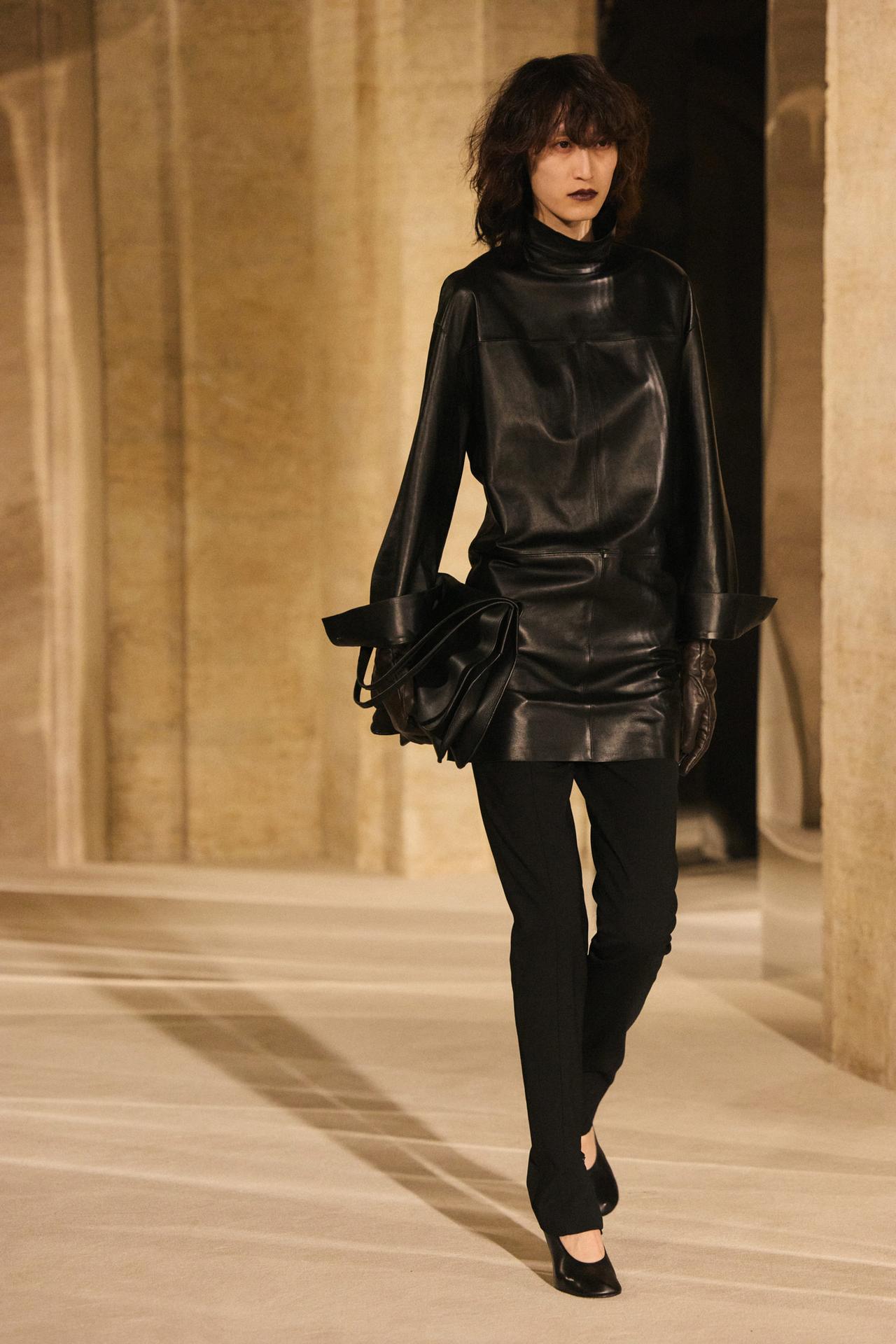 High neck leather blouse - LIMITED EDITION — Snake