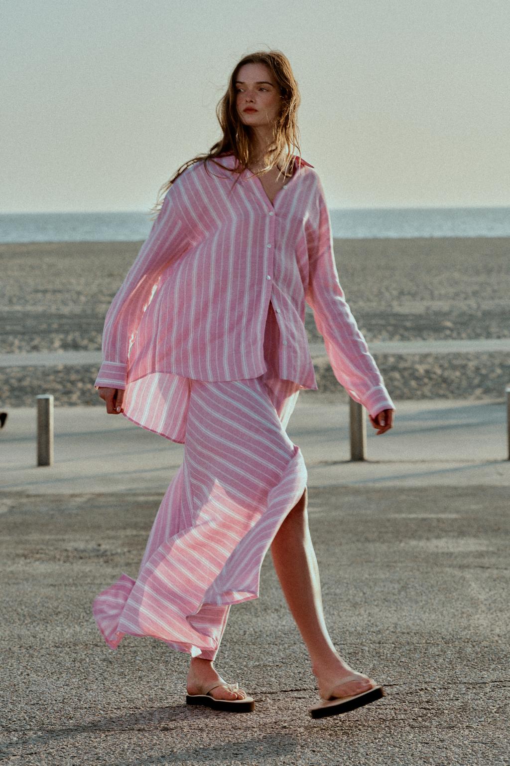 OVERSIZED STRIPED LINEN SHIRT