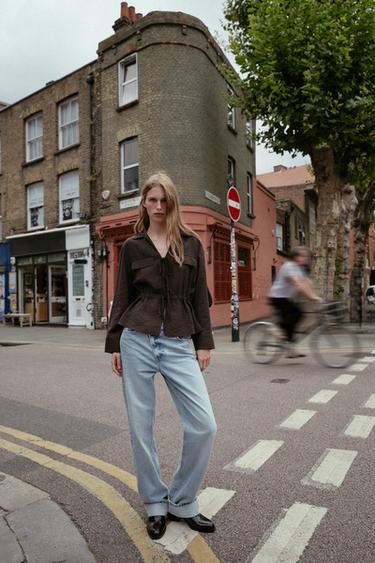TIE SHIRT - Brown by Zara - Image 0
