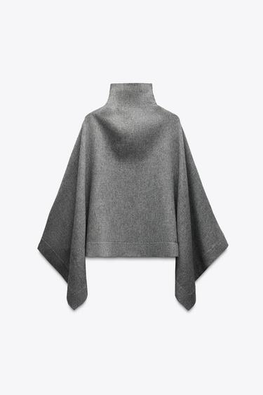 ZW COLLECTION OVERSIZE CAPE - Grey by Zara