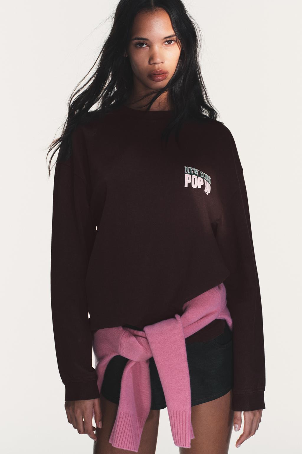 WASHED CONTRAST TEXT T-SHIRT