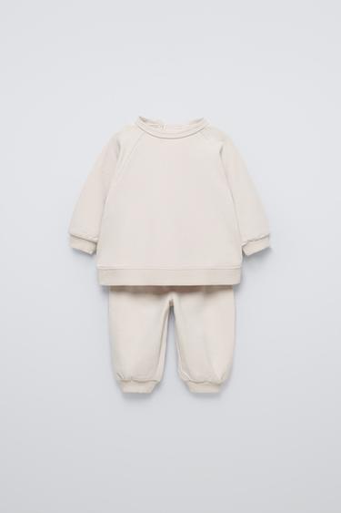 KOMPLET BLUZY I SPODNI JOGGER - Jasnobeżowy Zara